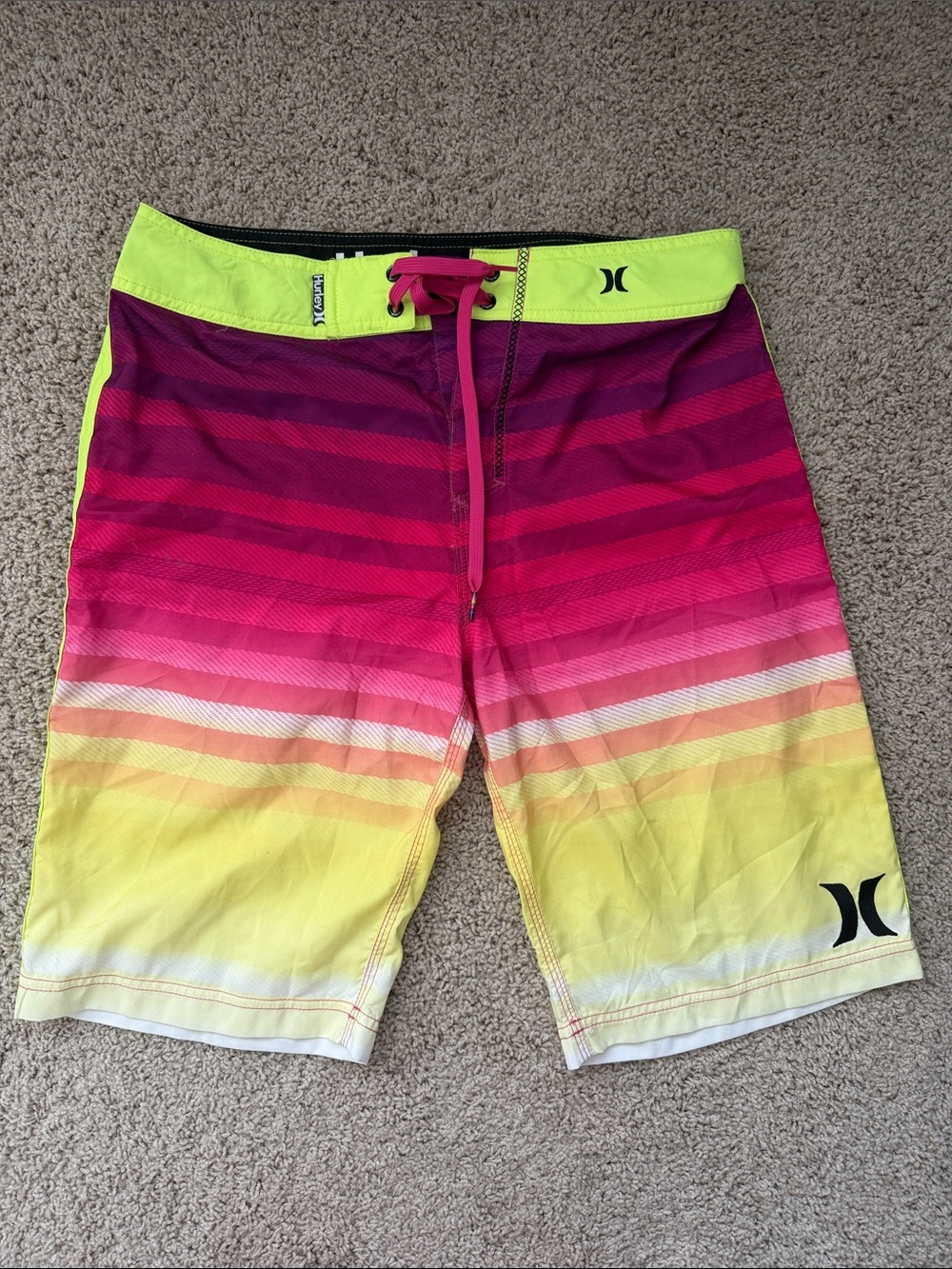 Hurley Men’s Pink to Yellow Gradient Swim Shorts